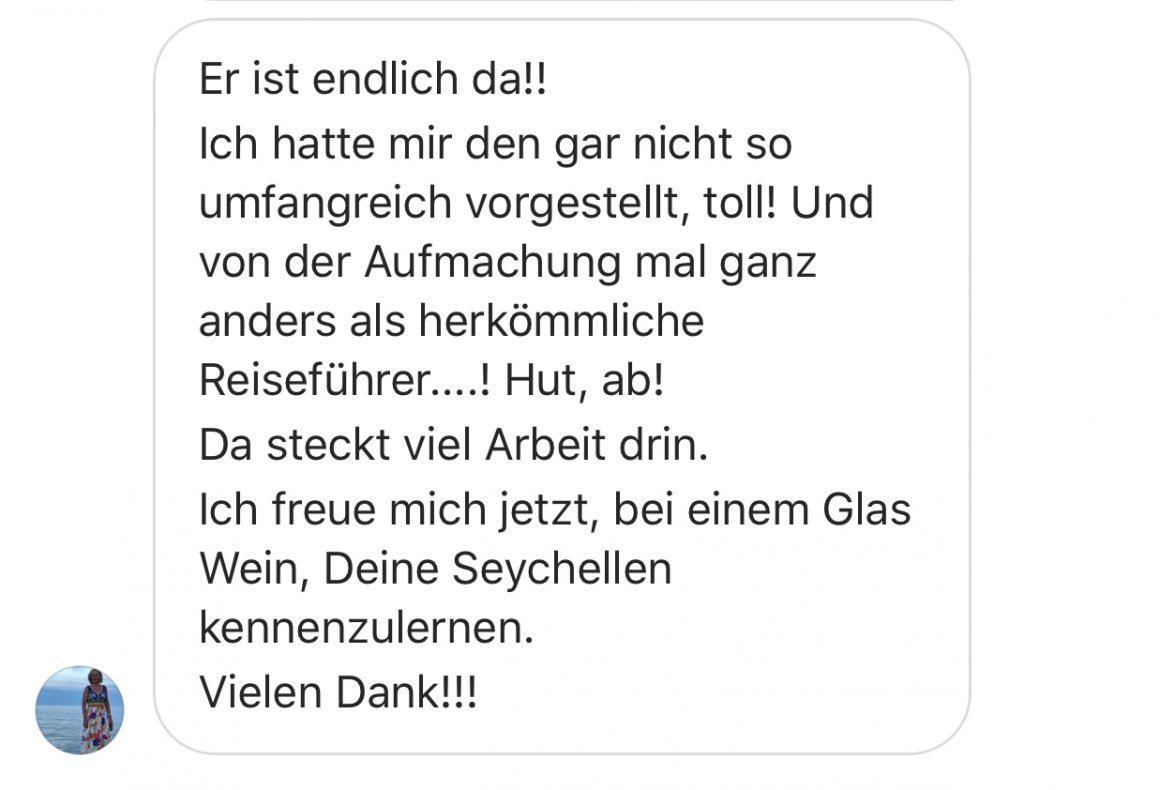 Seychellen Reiseführer Feedback, Leserstimmen