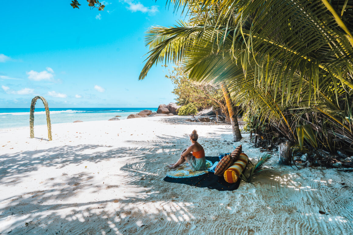 Strandpicknick, Hilton Seychelles Labriz Resort, Silhouette Seychellen